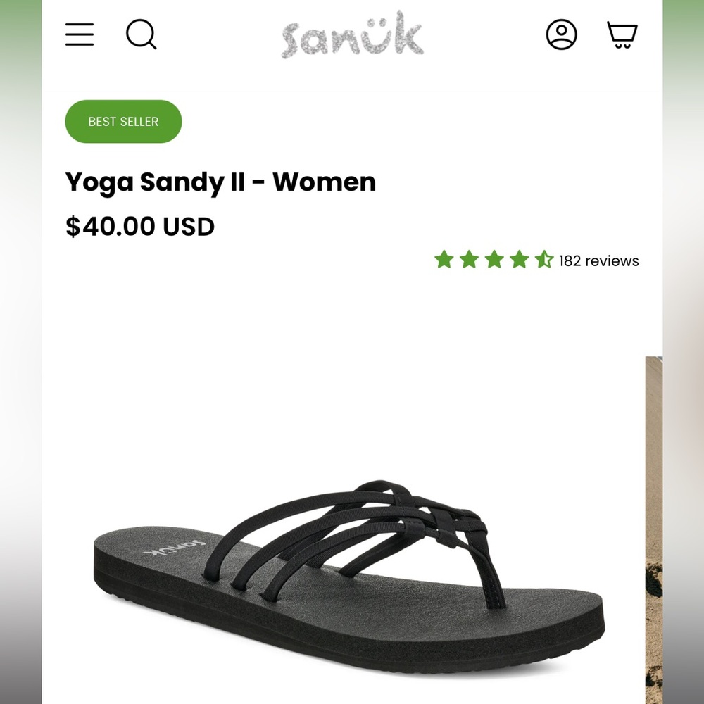 Sanuk Yoga Sandy Black Sandals